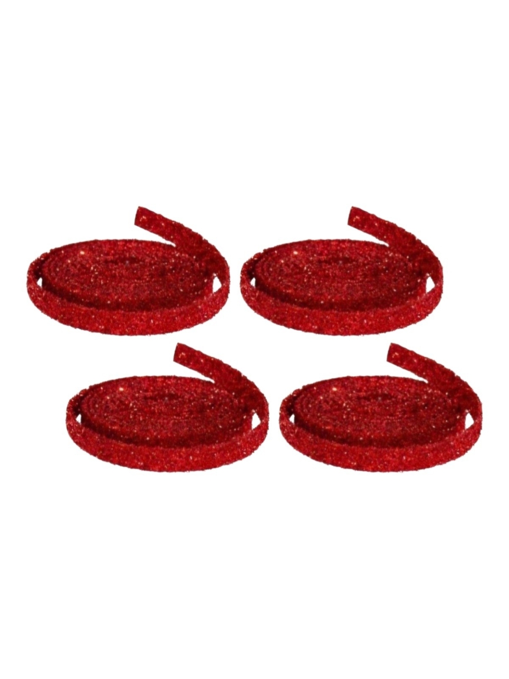 Red Glitter Spiral Party Decoration - 4 Pack. NEW.